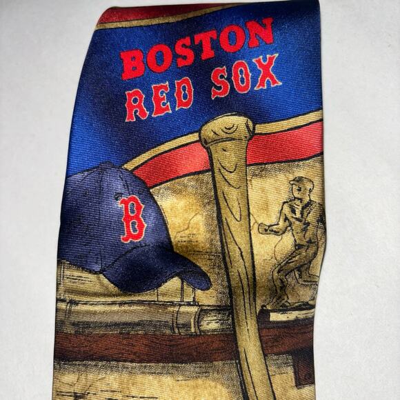 Eagles Wings MLB Red Sox Tie Officially Licensed Baseball Nostalgia 100% Silk - Picture 9 of 9